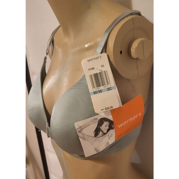 New With Tags Warmer's Satin Style T-Shirt Bra Green 36C - Picture 2 of 5